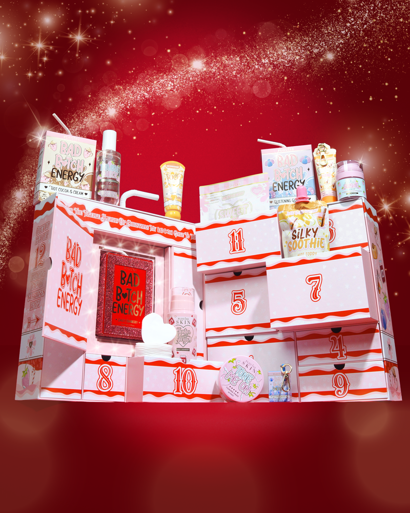 12 Sleighs Of Christmas Bad Bitch Skincare Advent Calendar 2025 + P.Louise Wrapped & Ready Suitcase FREE