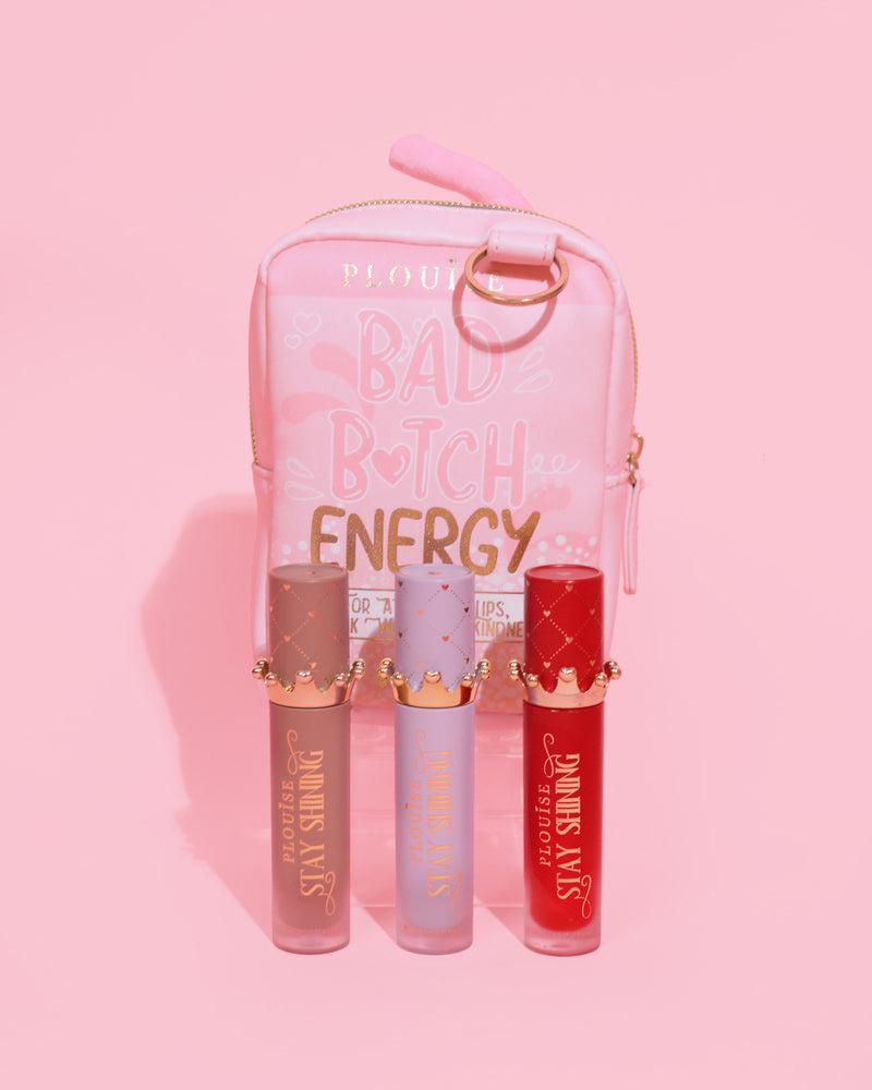 P.Louise Gloss Boss Stay Shining Lip Oil Trio & Bag