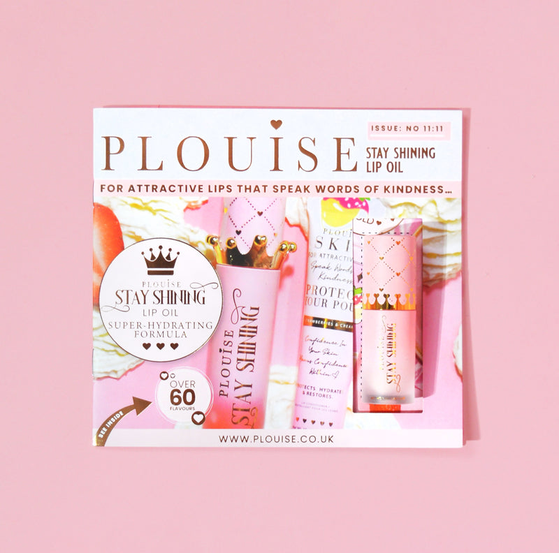 P.Louise Mini Stay Shining Lip Oil Magazine - Strawberries & Cream