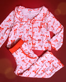 P.Louise Kids Christmas Bow Pyjamas - Trousers Set